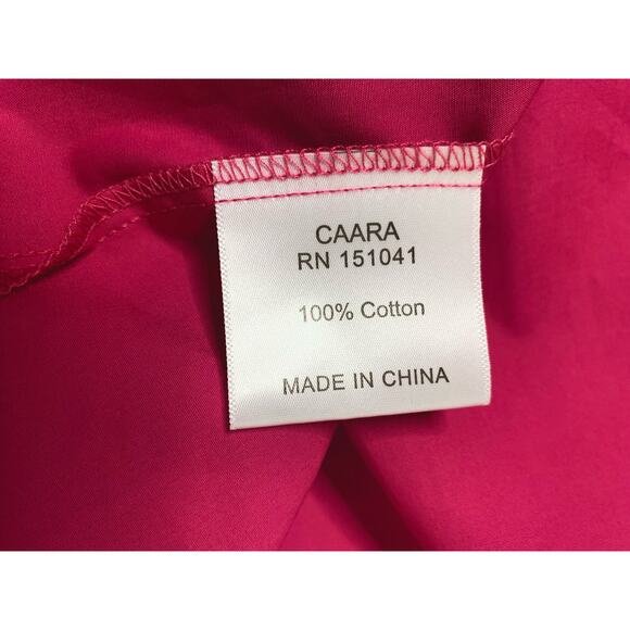 CAARA Ruffle Open Tie Bow Back Cotton Magenta Prairie Maxi Dress NWT US MEDIUM - Picture 16 of 16